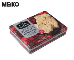 खिड़की के साथ 4 रंग मुद्रण आयताकार बिस्कुट धातु टिन पैकेजिंग