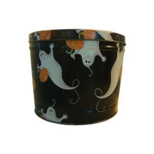 ढक्कन के साथ गोल धातु टिन बाल्टी