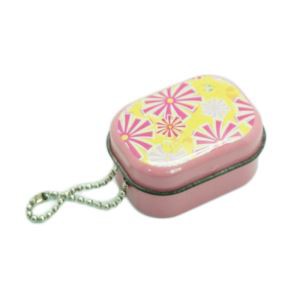 चेन के साथ छोटा संभाला आयत टिन